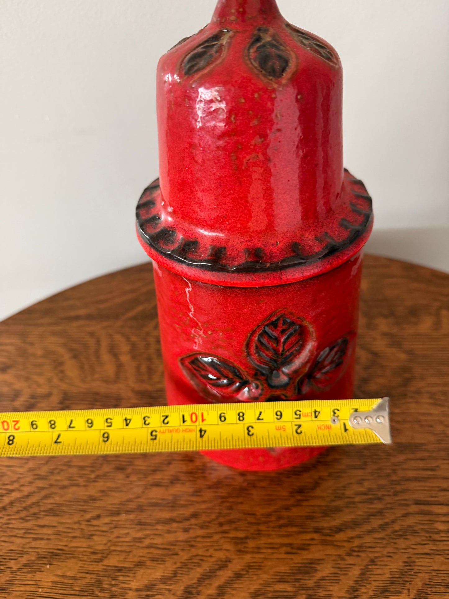 Vintage Carstens Tönnieshof West Germany Red Ceramic Lidded Canister – 90-28