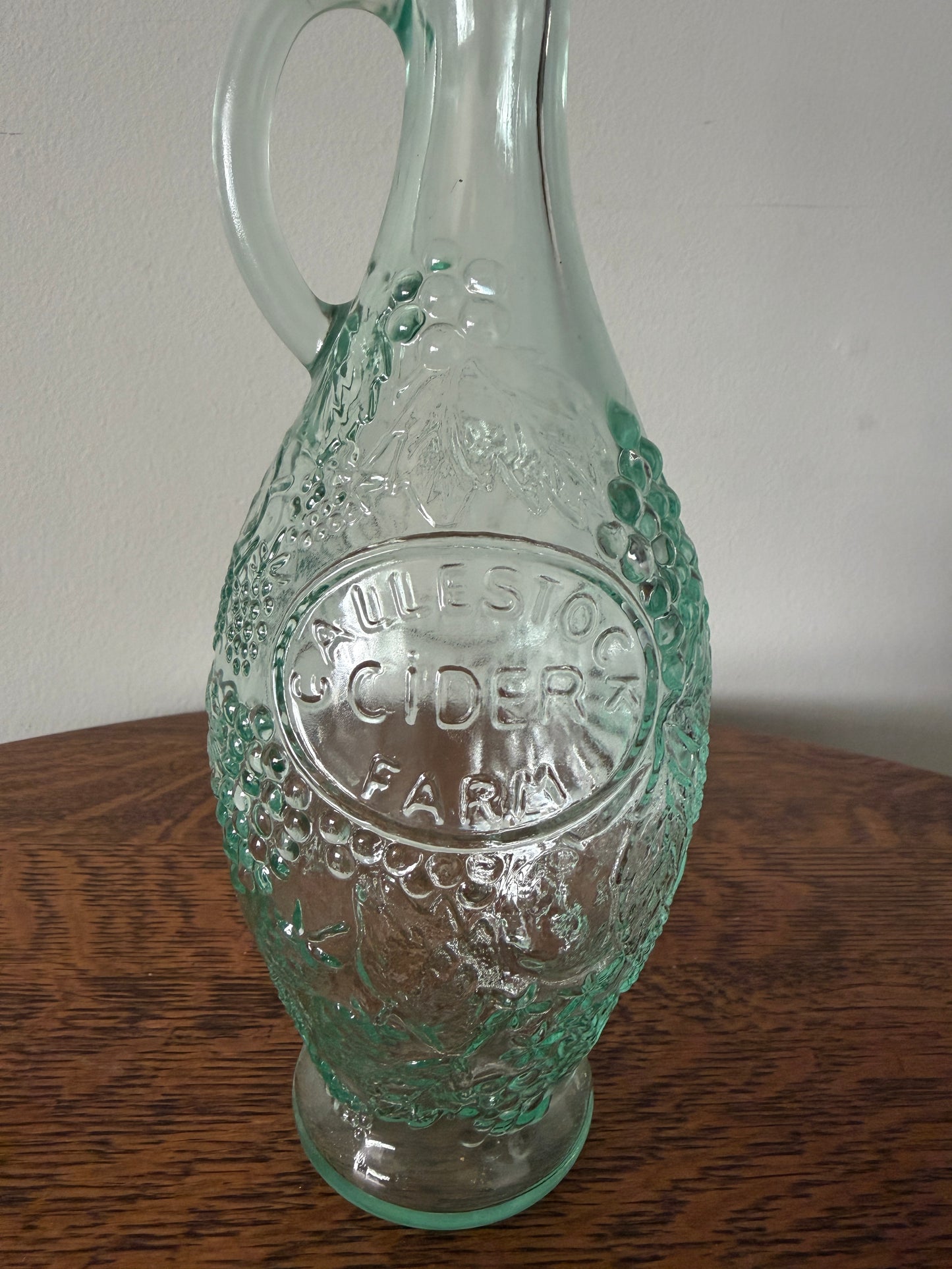 Caulestock Cider Farm Embossed Glass Decanter with Stopper – 13”