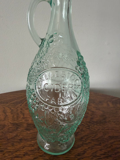 Caulestock Cider Farm Embossed Glass Decanter with Stopper – 13”