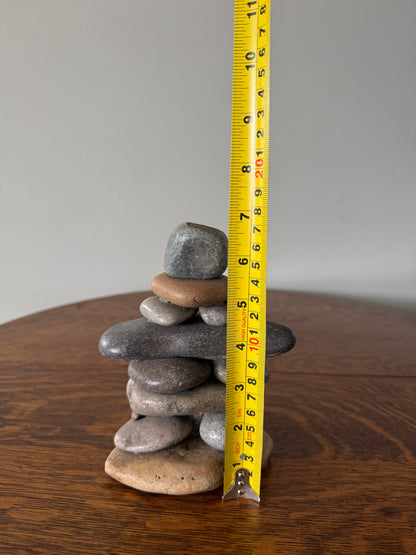 Handmade Stacked Stone Cairn Sculpture – Natural River Rock