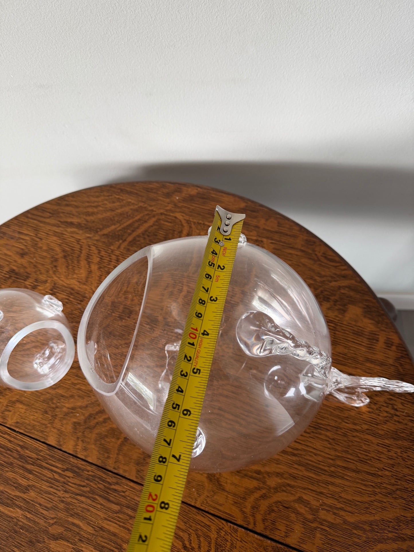 Pair of Clear Glass Fish Decorative Bowls / Vases