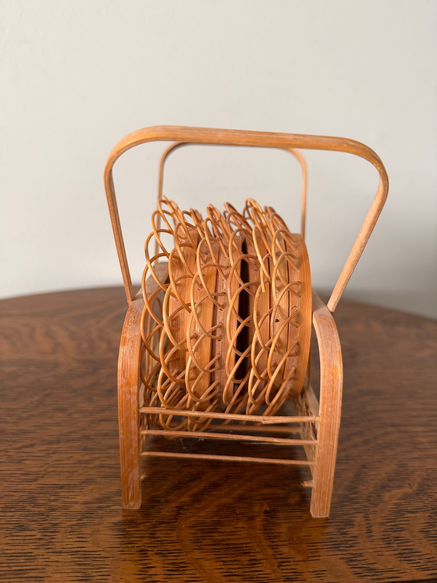 Vintage Butterfly Specimen Coaster Set with Rattan Stand – Set of 6