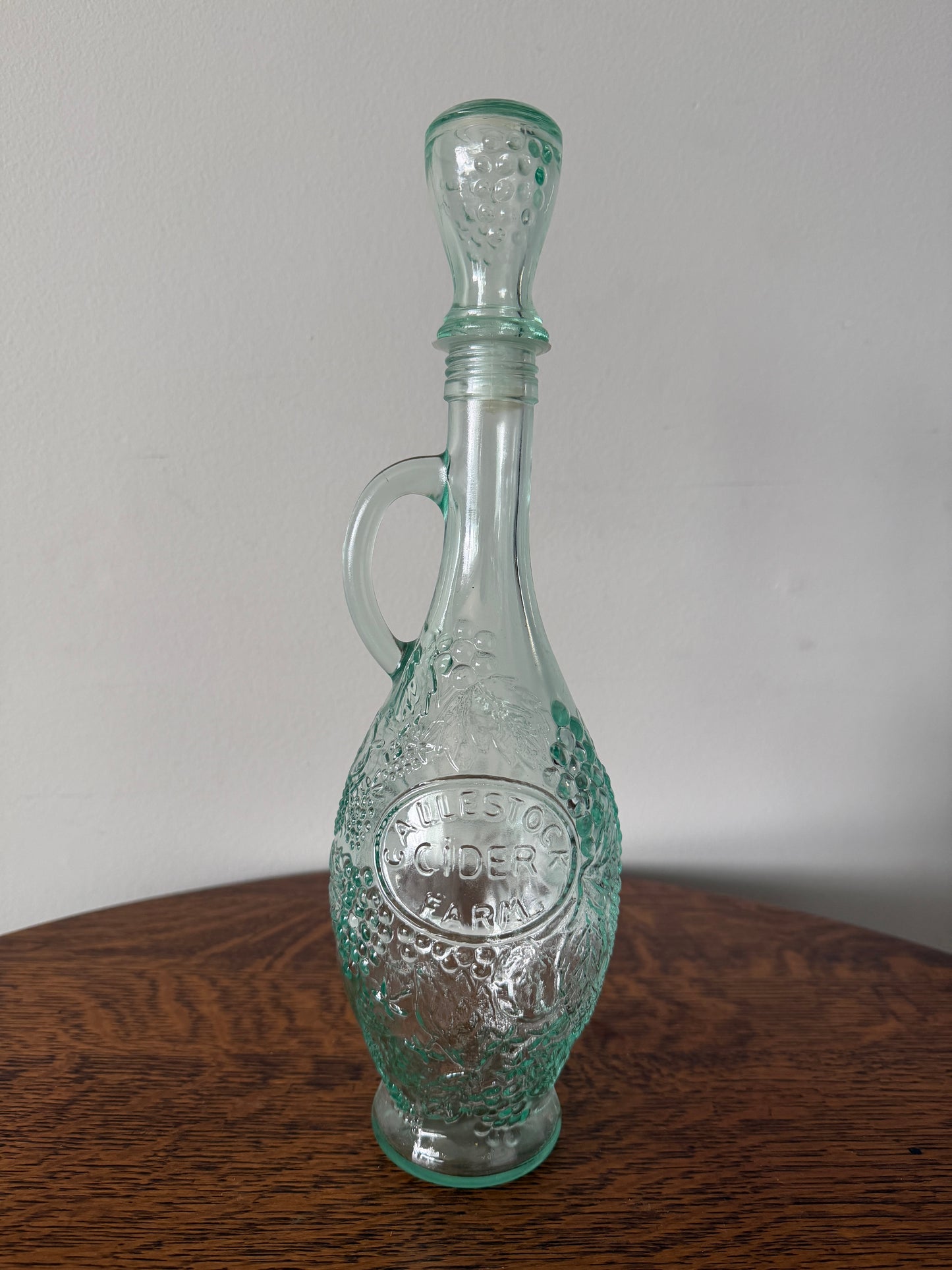 Caulestock Cider Farm Embossed Glass Decanter with Stopper – 13”
