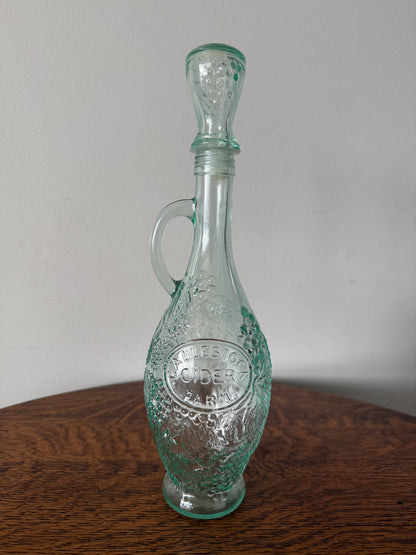 Caulestock Cider Farm Embossed Glass Decanter with Stopper – 13”