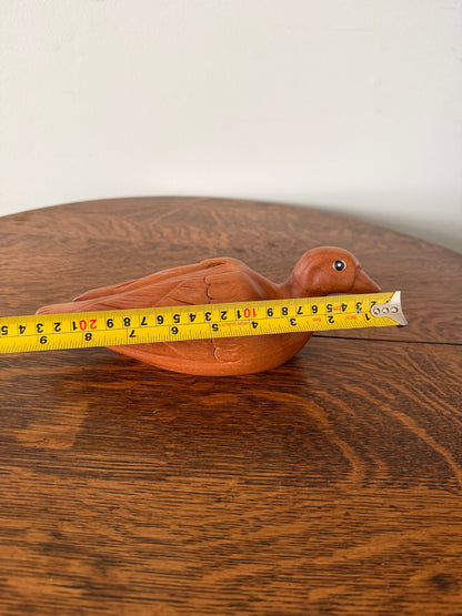 Vintage Hand-Carved Wooden Duck Figures – Set of 2