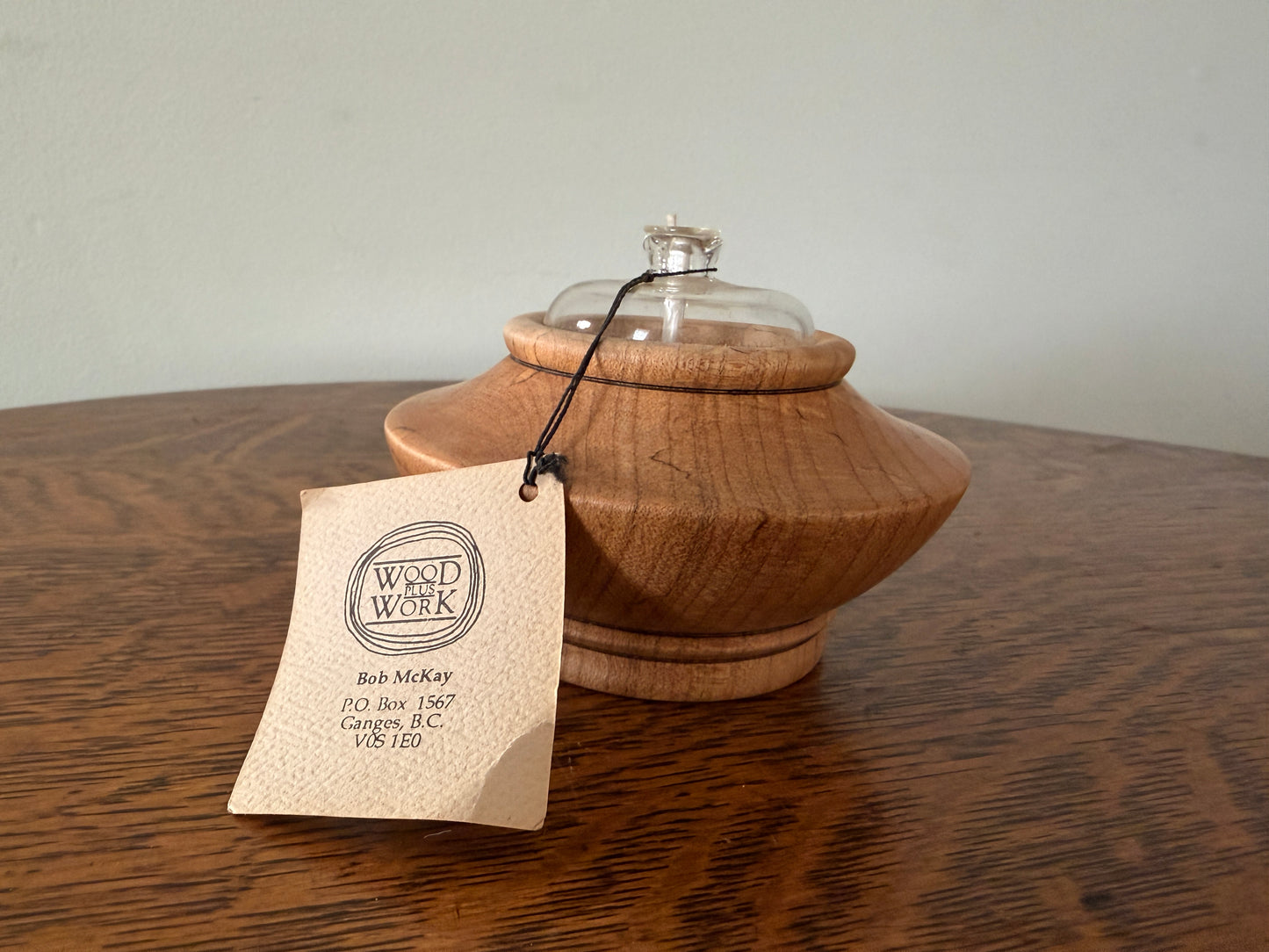 Bob McKay Wood Plus Work Hand-Turned Wooden Oil Lamp – Salt Spring Island BC