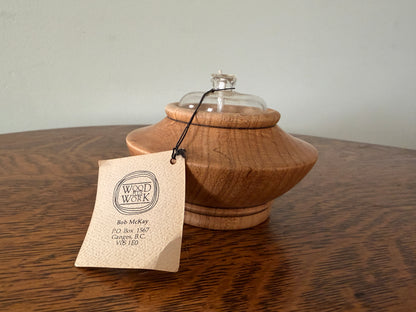 Bob McKay Wood Plus Work Hand-Turned Wooden Oil Lamp – Salt Spring Island BC