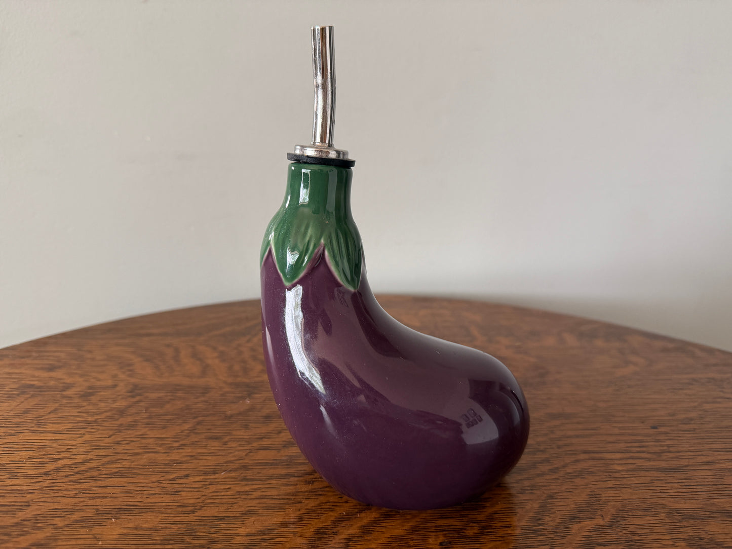 Baum Bros. Style-Eyes Eggplant Oil & Vinegar Dispenser – Ceramic Kitchen Decor
