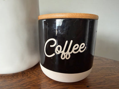 Set of 3 Ceramic Kitchen Canisters – Flour, Sugar & Coffee