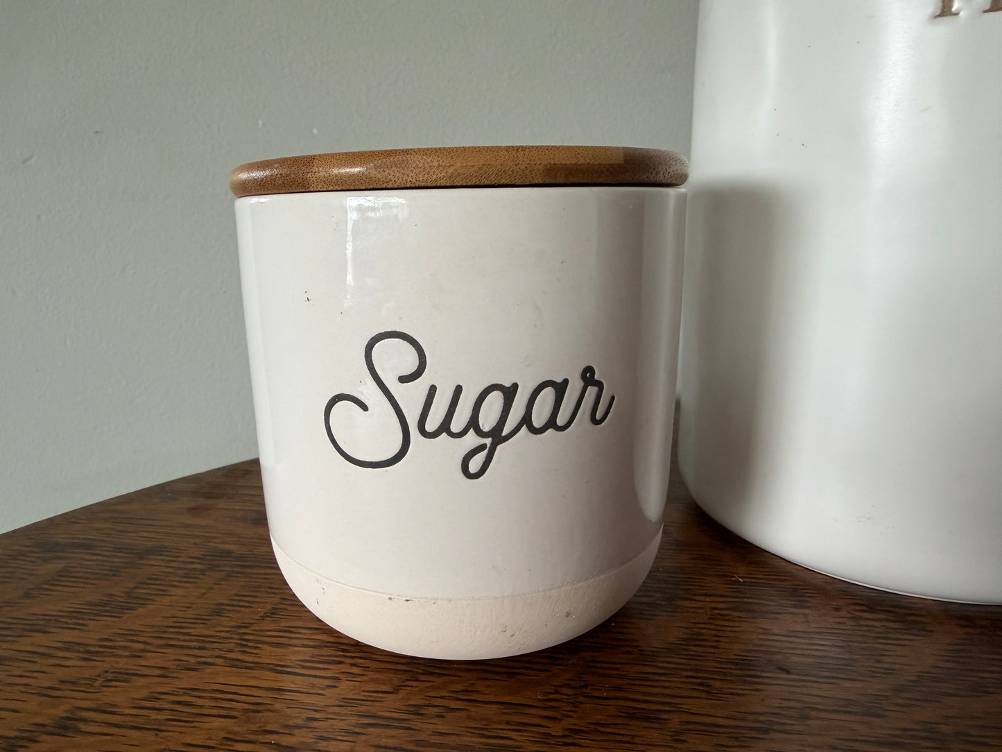 Set of 3 Ceramic Kitchen Canisters – Flour, Sugar & Coffee