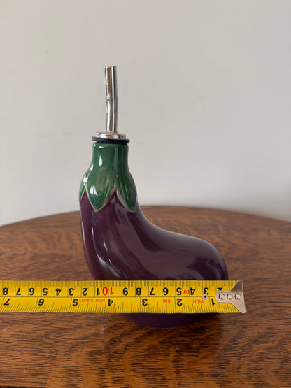 Baum Bros. Style-Eyes Eggplant Oil & Vinegar Dispenser – Ceramic Kitchen Decor