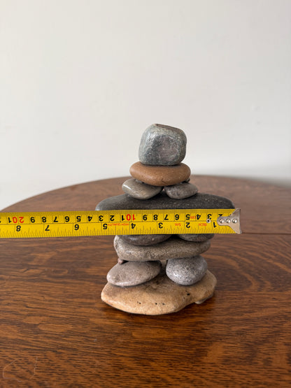 Handmade Stacked Stone Cairn Sculpture – Natural River Rock