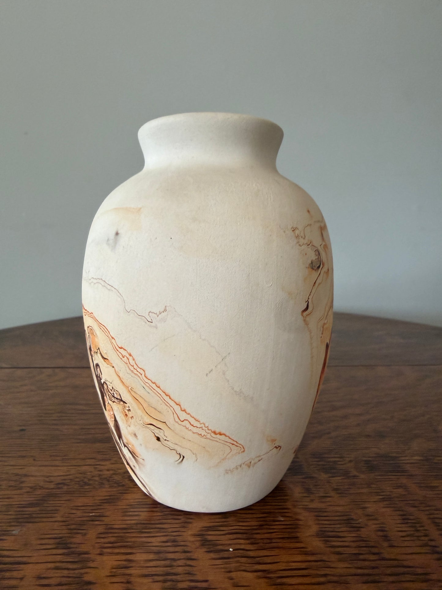 Handcrafted Art Pottery Vase – Marbled Earth Tone Decorative Ceramic Vase