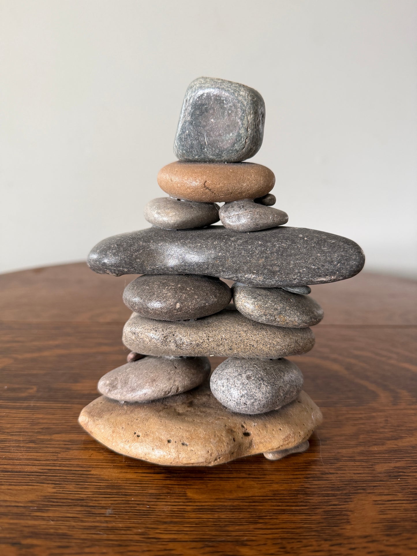 Handmade Stacked Stone Cairn Sculpture – Natural River Rock