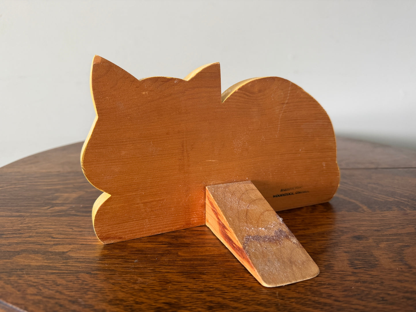 Vintage Hand-Painted Wooden Cat Door Stop – Barrington Woodstock Ontario