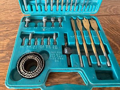 Assorted Drill Bit & Hole Saw Set with Carrying Case