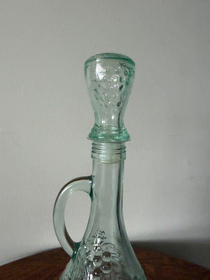 Caulestock Cider Farm Embossed Glass Decanter with Stopper – 13”