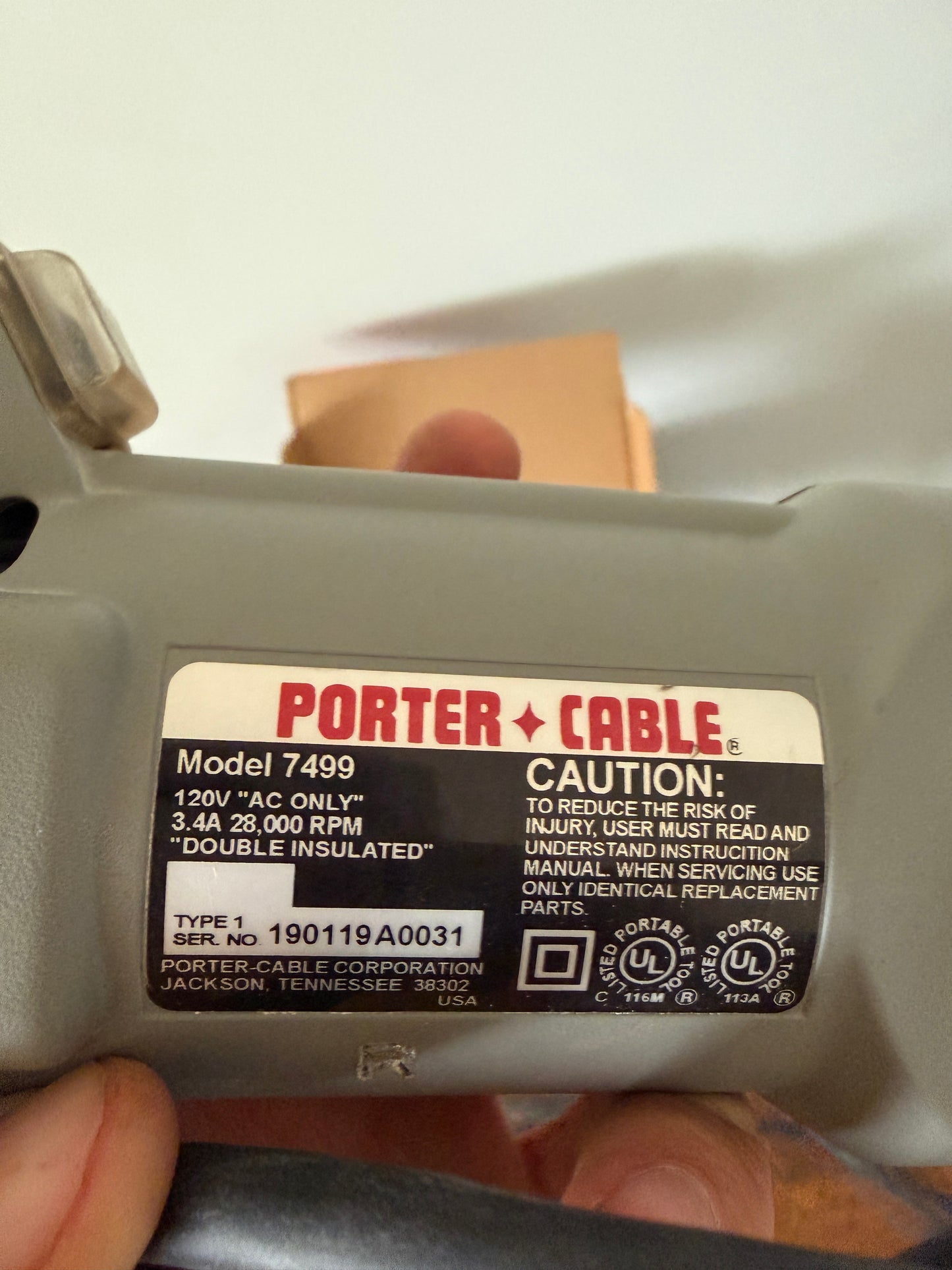Porter-Cable 7499 Cutout Tool – Factory Reconditioned with Original Box