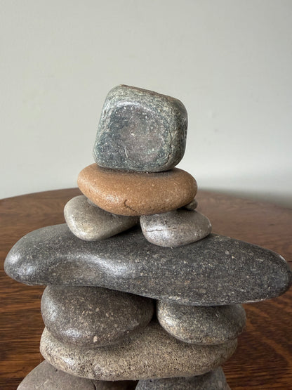 Handmade Stacked Stone Cairn Sculpture – Natural River Rock