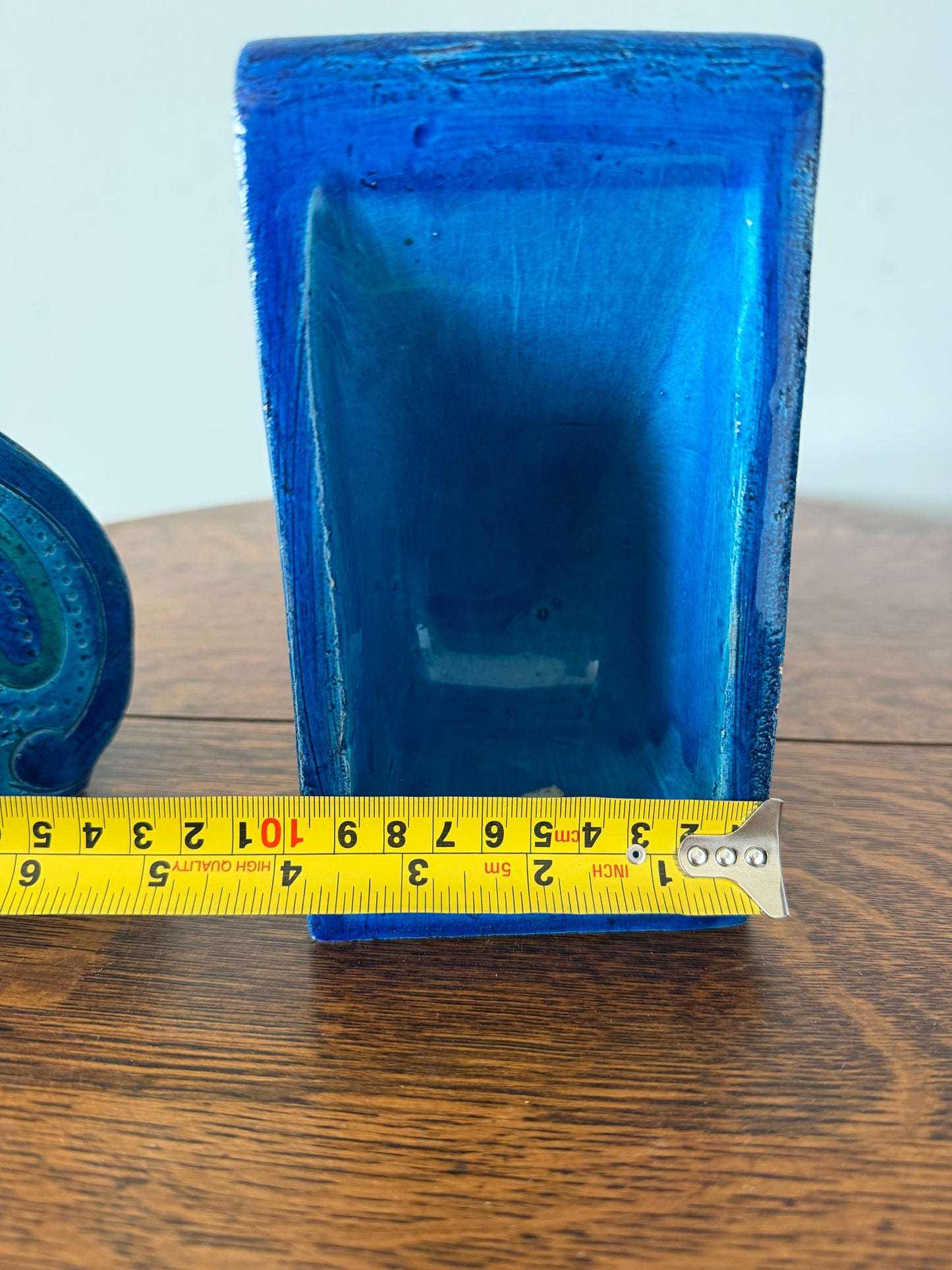 Vintage Rosenthal Netter Italian Ceramic Bookends – Blue Paisley – Pair