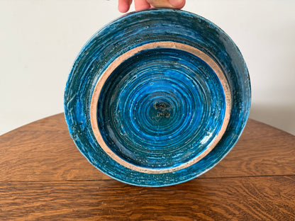 Vintage Bitossi / Rosenthal Netter Italian Blue Ceramic Bowl – Mid-Century