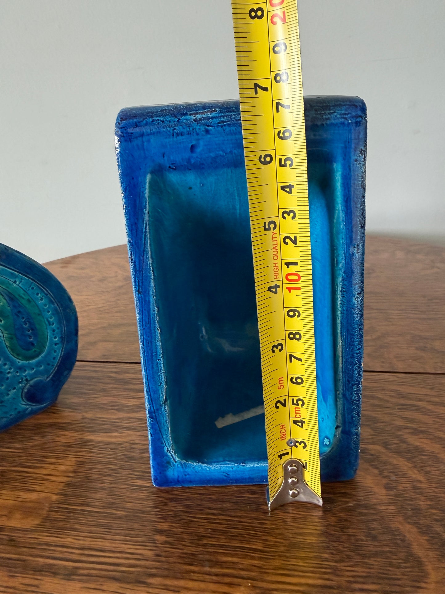 Vintage Rosenthal Netter Italian Ceramic Bookends – Blue Paisley – Pair