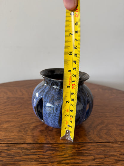 Handmade Blue Glazed Pottery Candle Lantern – Studio Ceramic Votive Holder