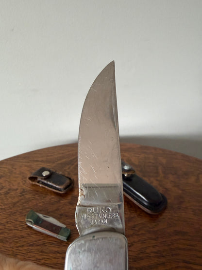 Lot of 2 Vintage Folding Pocket Knives – RUKO Japan + Pakistan