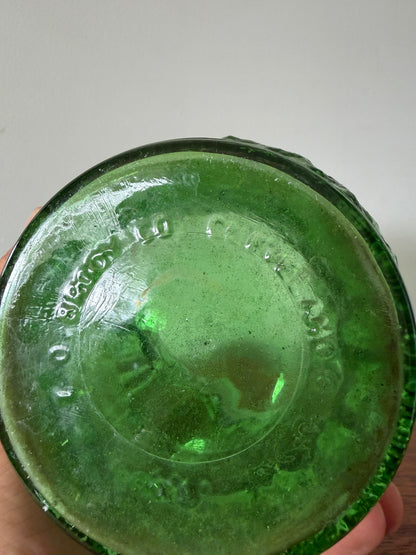 Green Textured Glass Flower Vase – 8” Tall