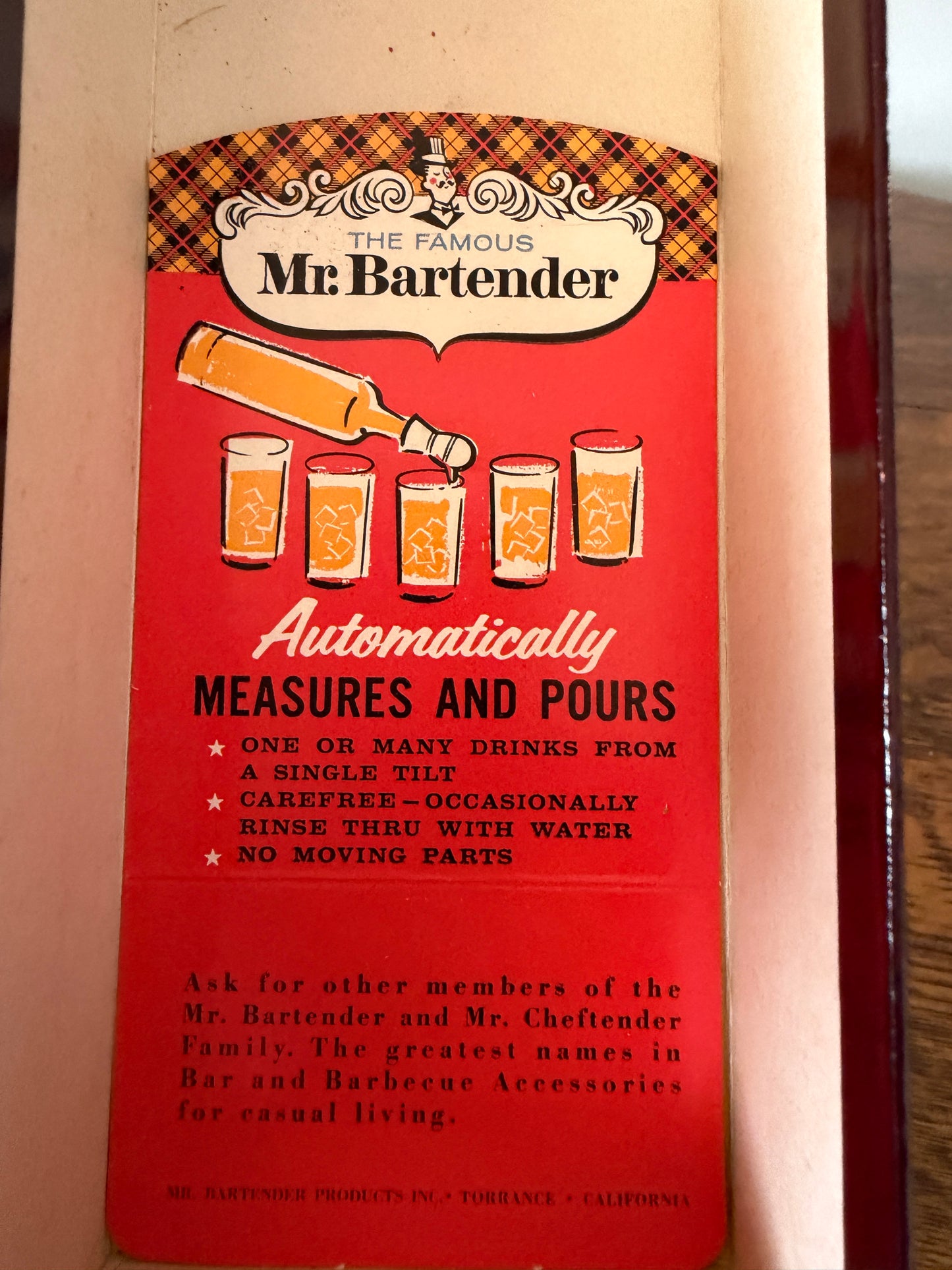 Vintage Mr. Bartender Automatic Liquor Pourer & Shot Measure with Original Box