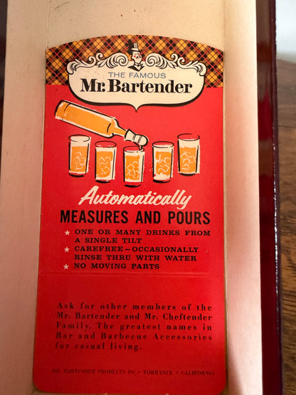 Vintage Mr. Bartender Automatic Liquor Pourer & Shot Measure with Original Box